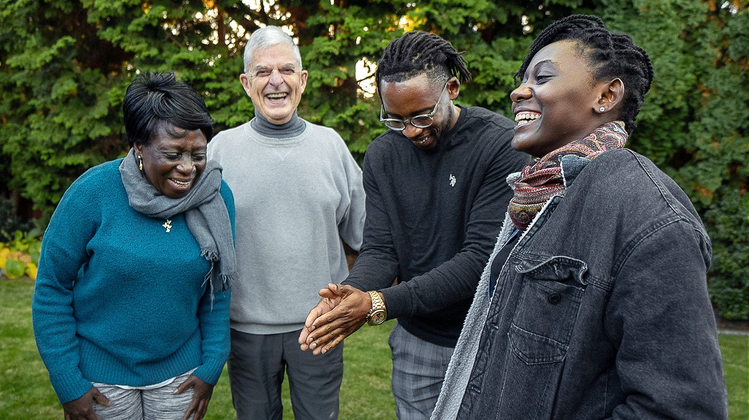 Emillie Binja with friends and family.